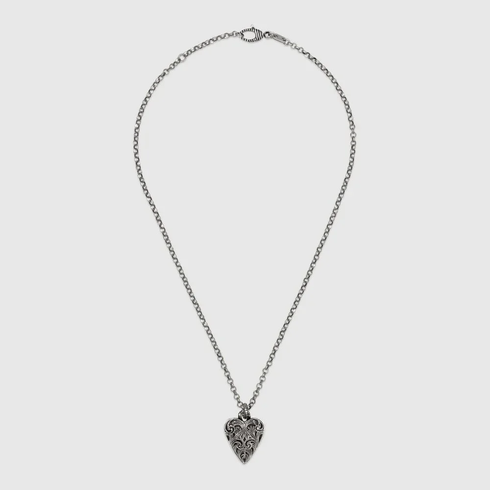 Gucci Sterling Silver Necklace with Engraved Heart - Picture 3 of 3